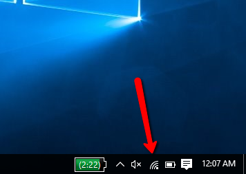 internet ping in task bar windows 10